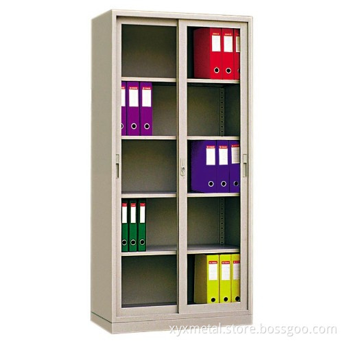 Two Sliding Glass Doors Office File Metal Storage Cabinet
